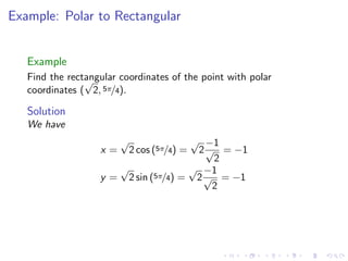 Lesson 6: Polar, Cylindrical, and Spherical coordinates