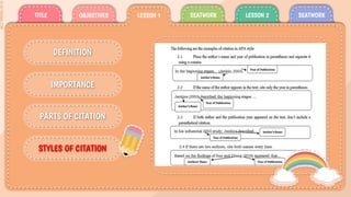 Citation Method Lesson number 6 in Practical Research I | PPTX