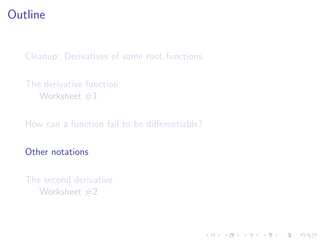 Lesson 6: The derivative as a function