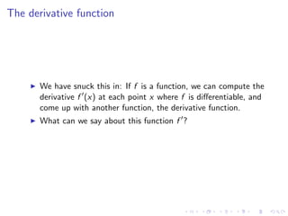 Lesson 6: The derivative as a function