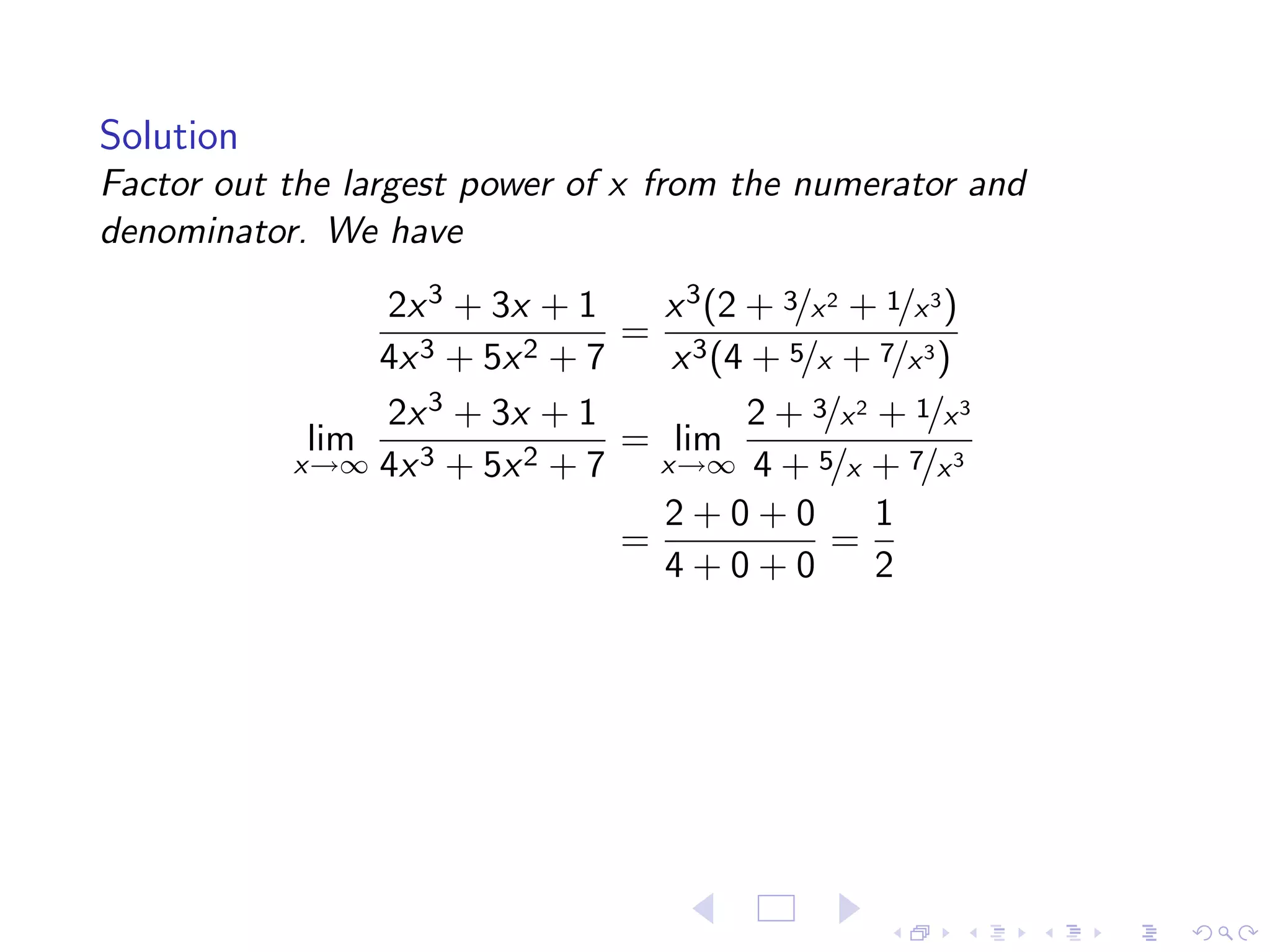 Lesson 7: Limits at Infinity