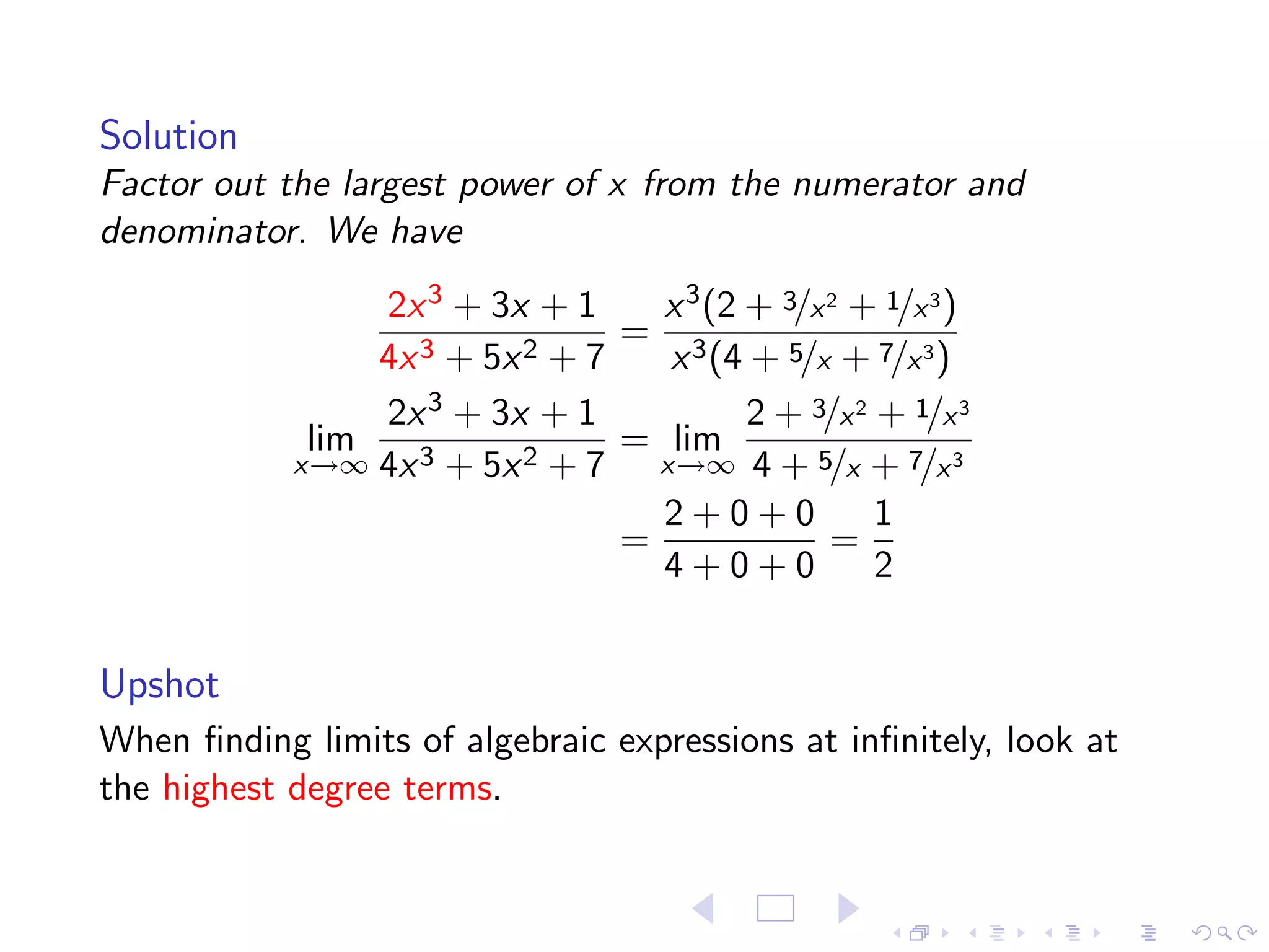 Lesson 7: Limits at Infinity