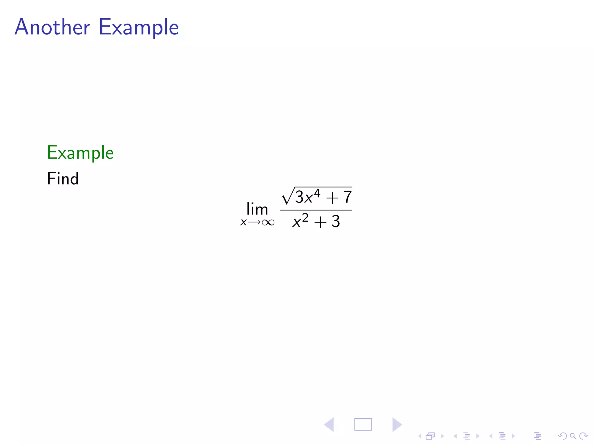 Lesson 7: Limits at Infinity
