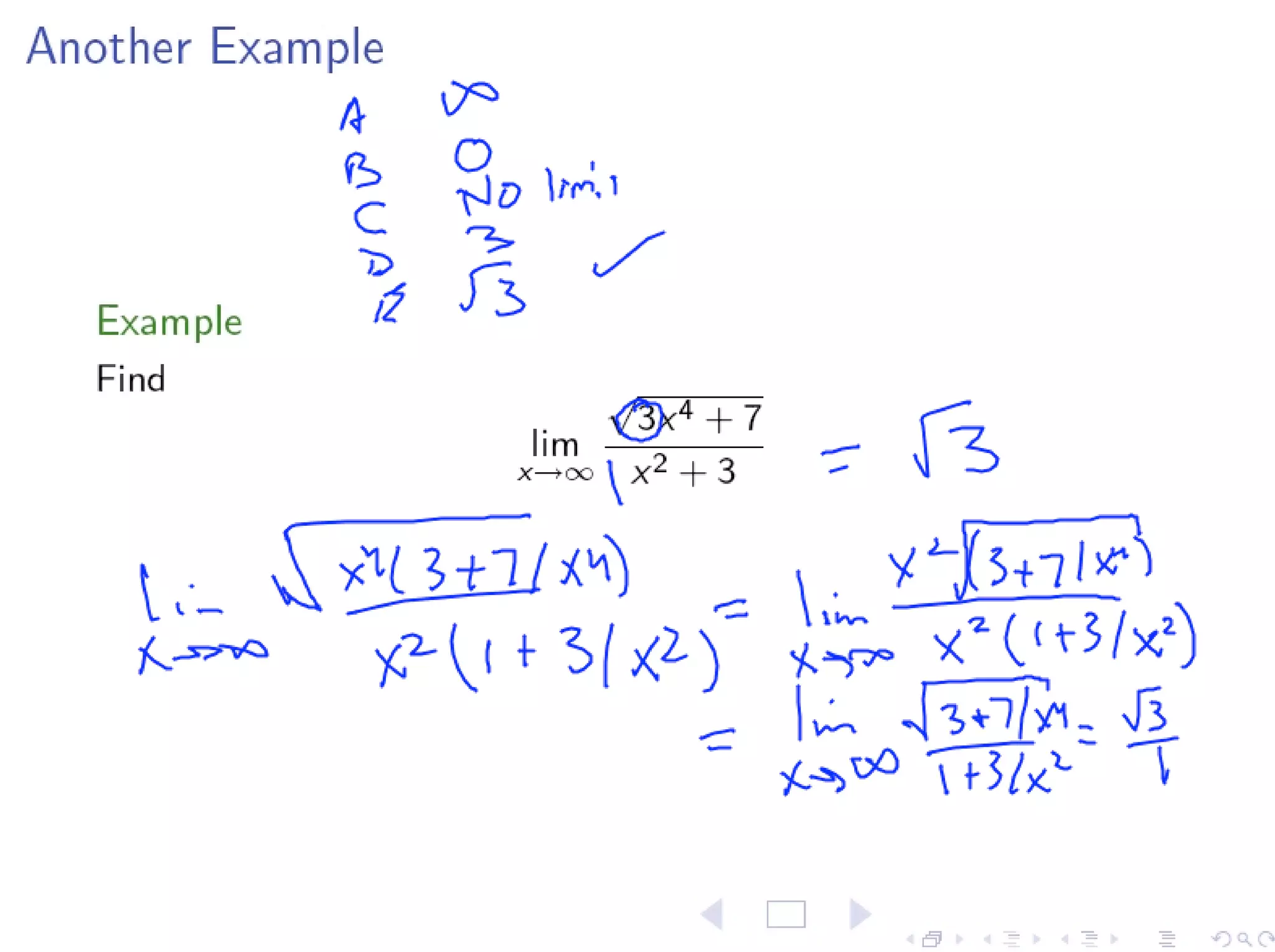 Lesson 7: Limits at Infinity