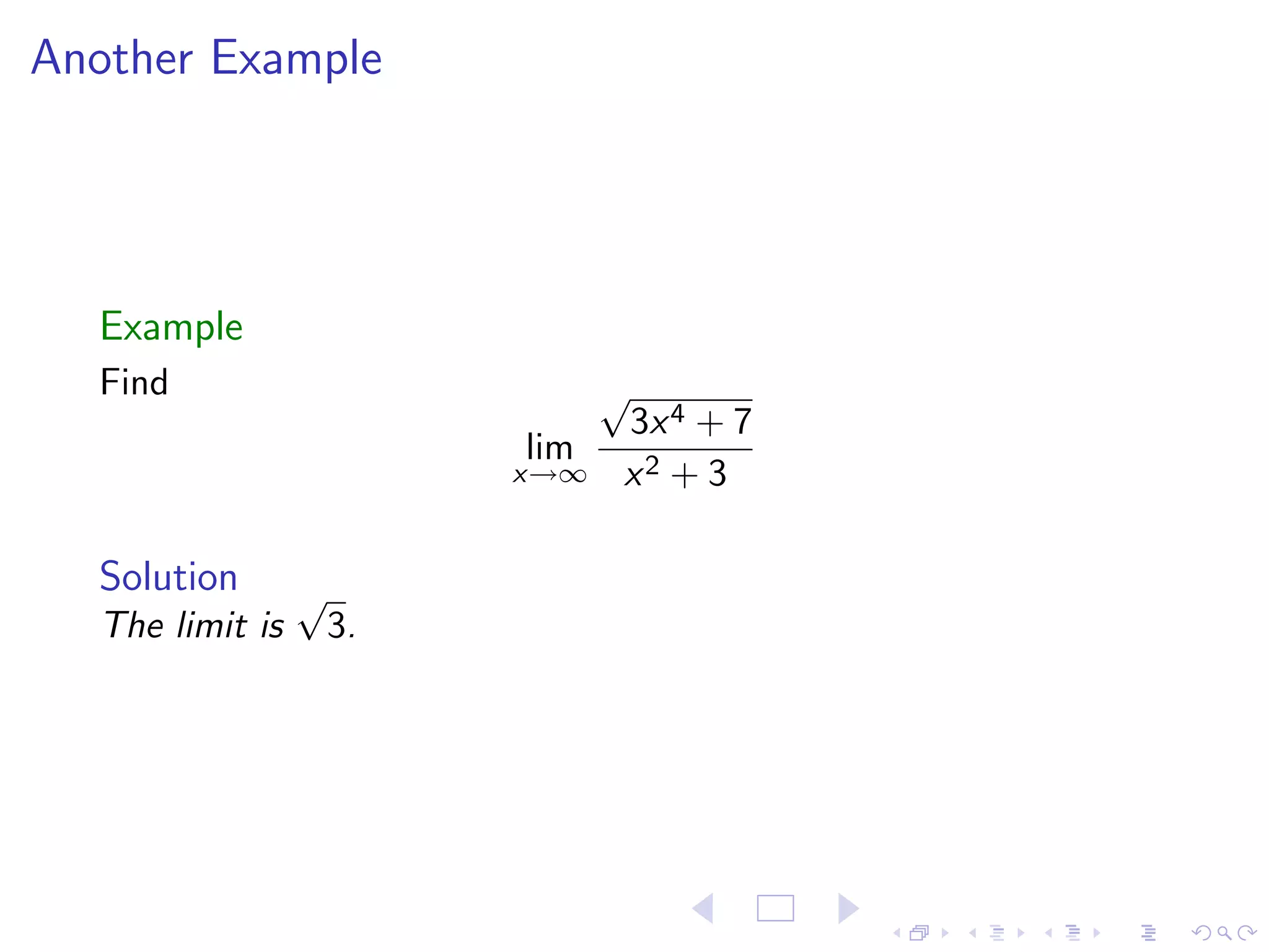 Lesson 7: Limits at Infinity
