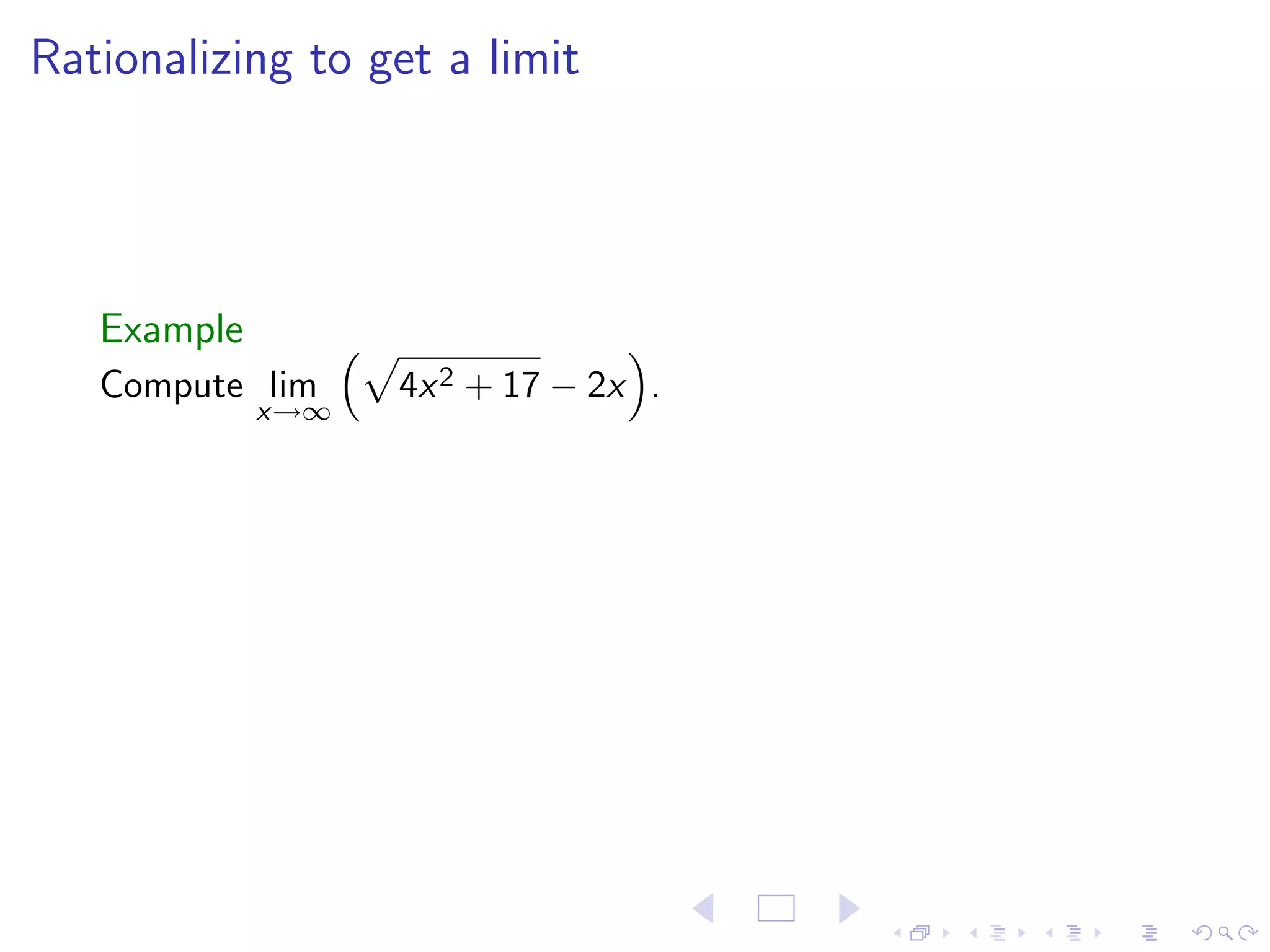 Lesson 7: Limits at Infinity