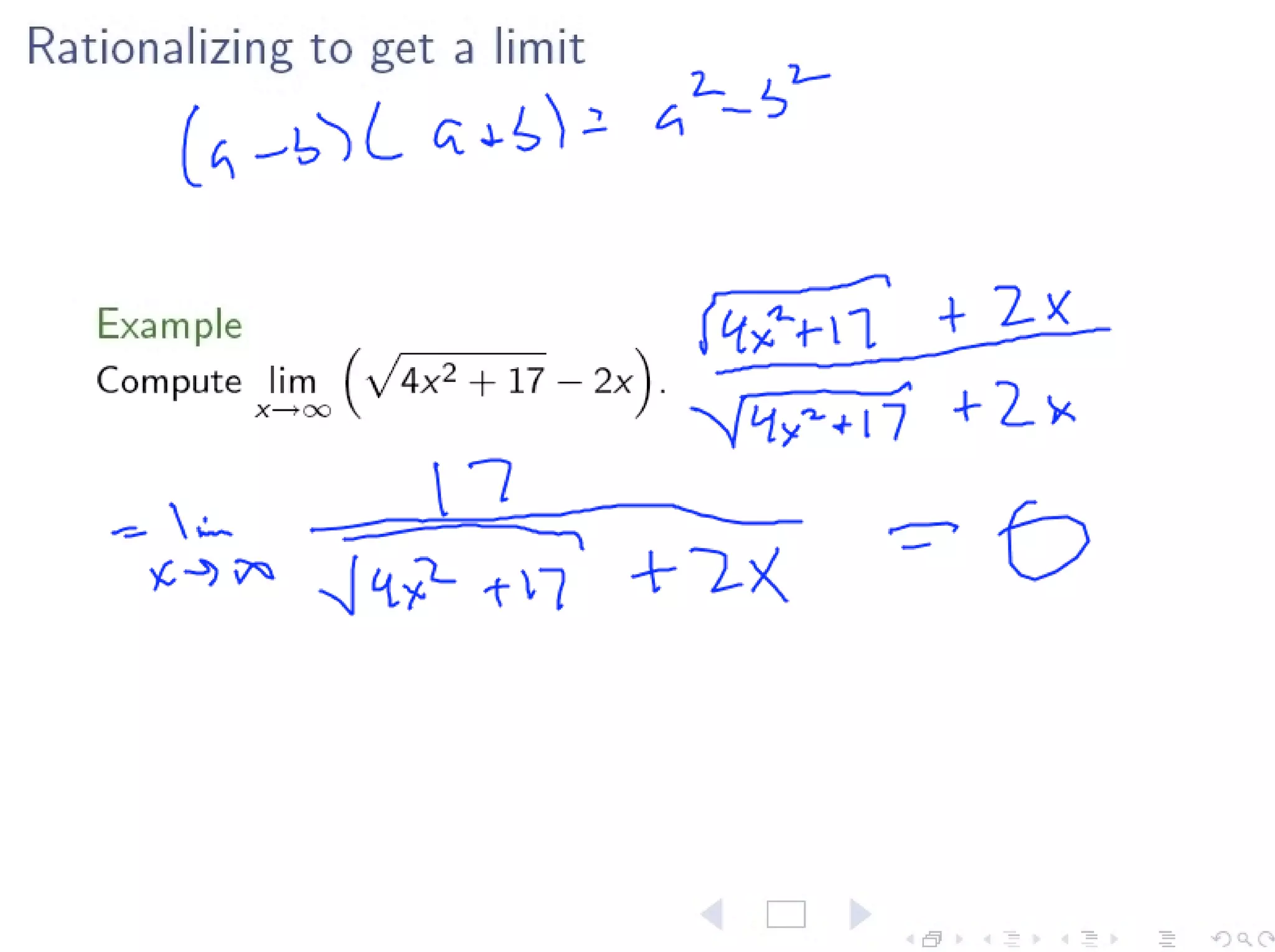 Lesson 7: Limits at Infinity