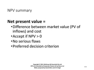 Npv Preferred Method Lesson-7-Net-present-value-and-other-investment-criteria.ppt