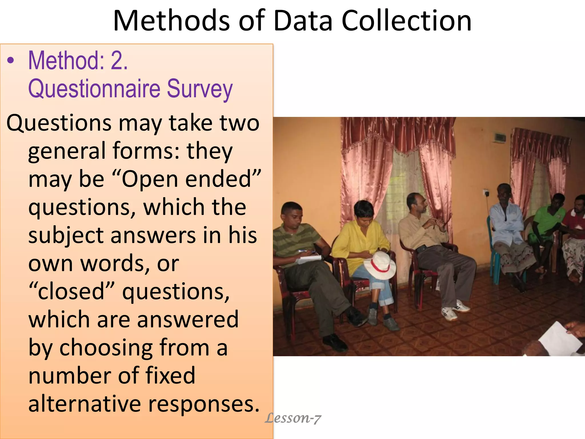Lesson 7 methods of data collection | PPT
