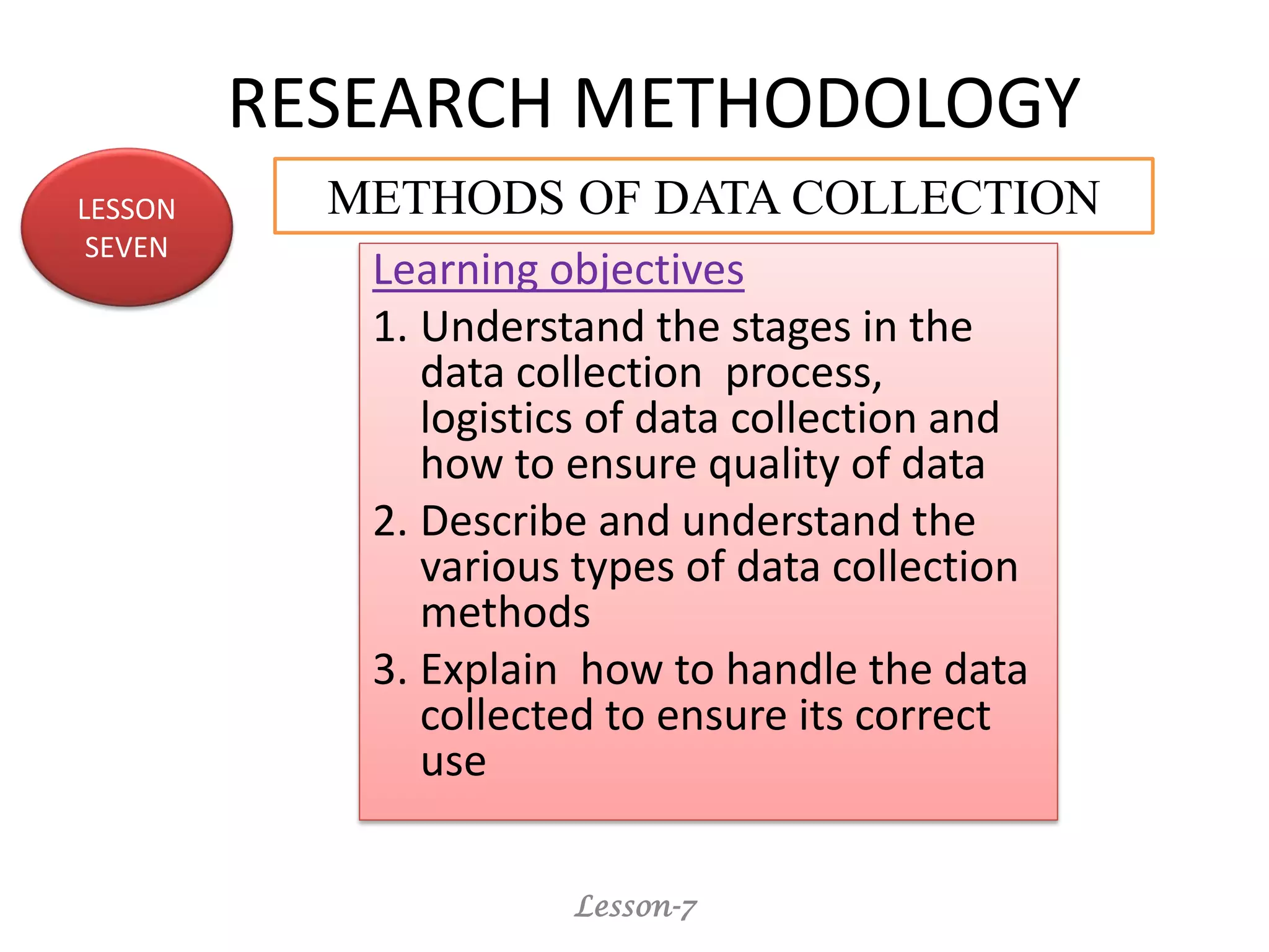 Lesson 7 methods of data collection | PPT