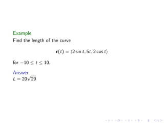 Lesson 8: Curves, Arc Length, Acceleration