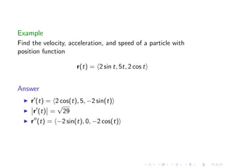 Lesson 8: Curves, Arc Length, Acceleration