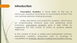 Mastering Prescriptive Analytics in Excel for Optimal Decision-Making ...