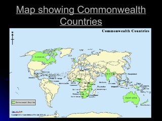 Map showing Commonwealth Countries 