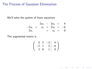 Lesson 9: Gaussian Elimination | PPT