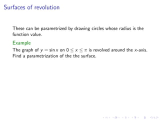 Lesson 9: Parametric Surfaces