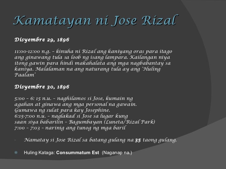 Lesson buhay ni rizal