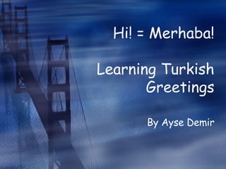 Hi! = Merhaba! Learning Turkish Greetings By Ayse Demir 