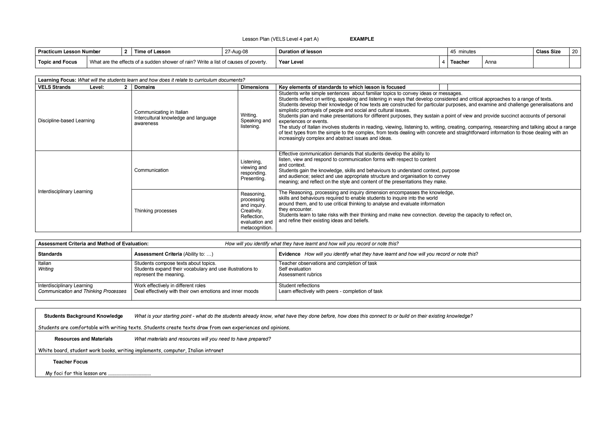 Lesson Plan Lote Vels Anna PDF