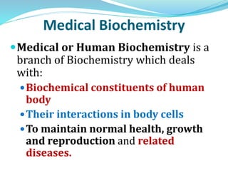  Study of various Biochemical constituents of
cell:
(Chemistry, properties , functions, metabolism
and related disorders)...