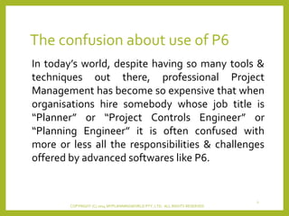 Primavera P6 Free Training Lesson 0 overview | PPTX