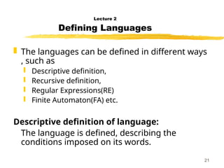 Recursive Definition For Automata Lesson 01.ppt theory of automata including basics of it | PPT