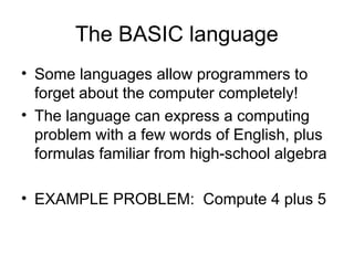 Ty Basic Computer Language Introduction in Computer Programming 101 | PPT