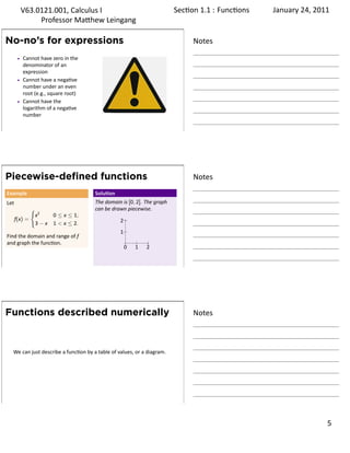 Lesson 1: Functions and their representations (handout) | PDF