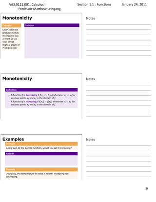 Lesson 1: Functions and their representations (handout) | PDF