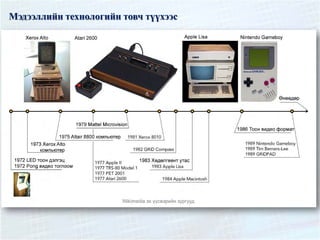 Мэдээллийн технологийн товч түүхээс
 