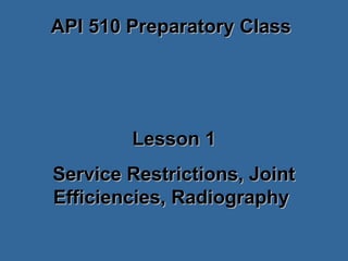 Api 510 course intro for API 510 certification | PPT