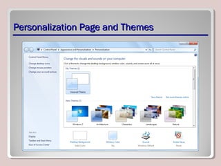 Personalization Page and ThemesPersonalization Page and Themes
 