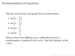 Sin Function Transformations Example Lesson 2: A Catalog of Essential Functions | PDF | Physics | Science