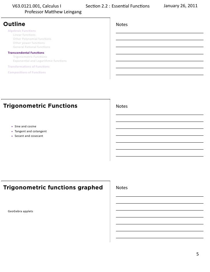 Lesson 2 A Catalog Of Essential Functions Handout Lesson 2 A Catalog Of Essential Functions Handout