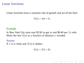 Lesson 2: A Catalog of Essential Functions