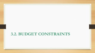 3.2. BUDGET CONSTRAINTS
 