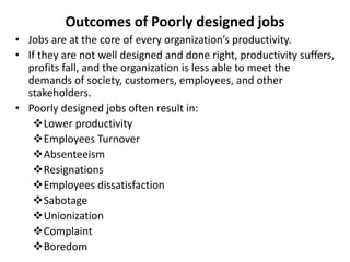 Outdated Job Design Job Analysis & Job Design | PPTX