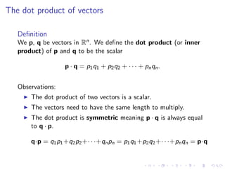 Lesson03 Dot Product And Matrix Multiplication Slides Notes
