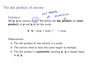 Lesson03 Dot Product And Matrix Multiplication Slides Notes