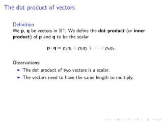 Lesson03 Dot Product And Matrix Multiplication Slides Notes