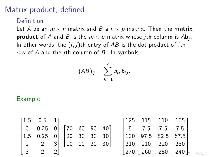 Lesson03 Dot Product And Matrix Multiplication Slides Notes