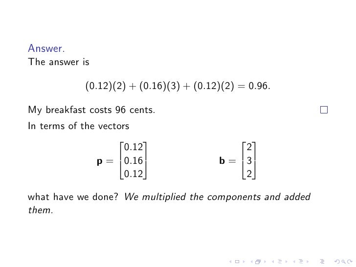 Lesson03 Dot Product And Matrix Multiplication Slides Notes