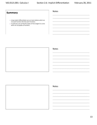 Lesson 11: Implicit Differentiation (handout)
