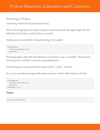 Lesson 03 python statement, indentation and comments | PDF | Free Download