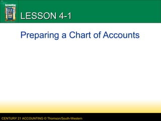 LESSON 4-1 Preparing a Chart of Accounts 
