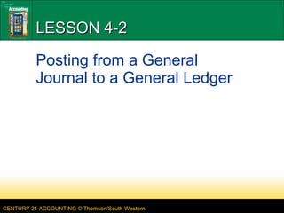 LESSON 4-2 Posting from a General Journal to a General Ledger 