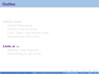 Growth Rates Limis Lesson 5: Limits Involving Infinity | PDF