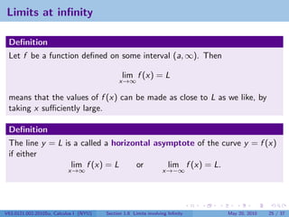 Limit Interval Lesson 5: Limits Involving Infinity | PDF