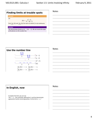 Lesson 6: Limits Involving Infinity (handout) | PDF