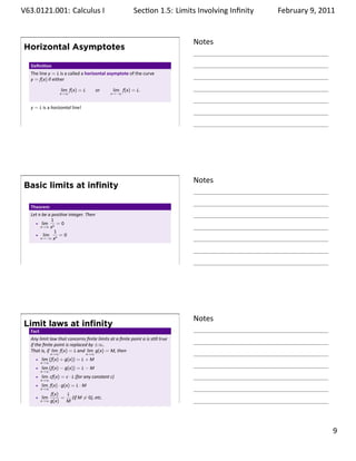 Lesson 6: Limits Involving Infinity (handout) | PDF